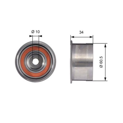 Deflection Pulley/Guide Pulley, timing belt GATES T41226