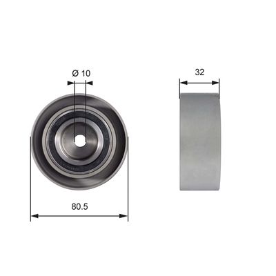 Deflection/Guide Pulley, timing belt GATES T42095