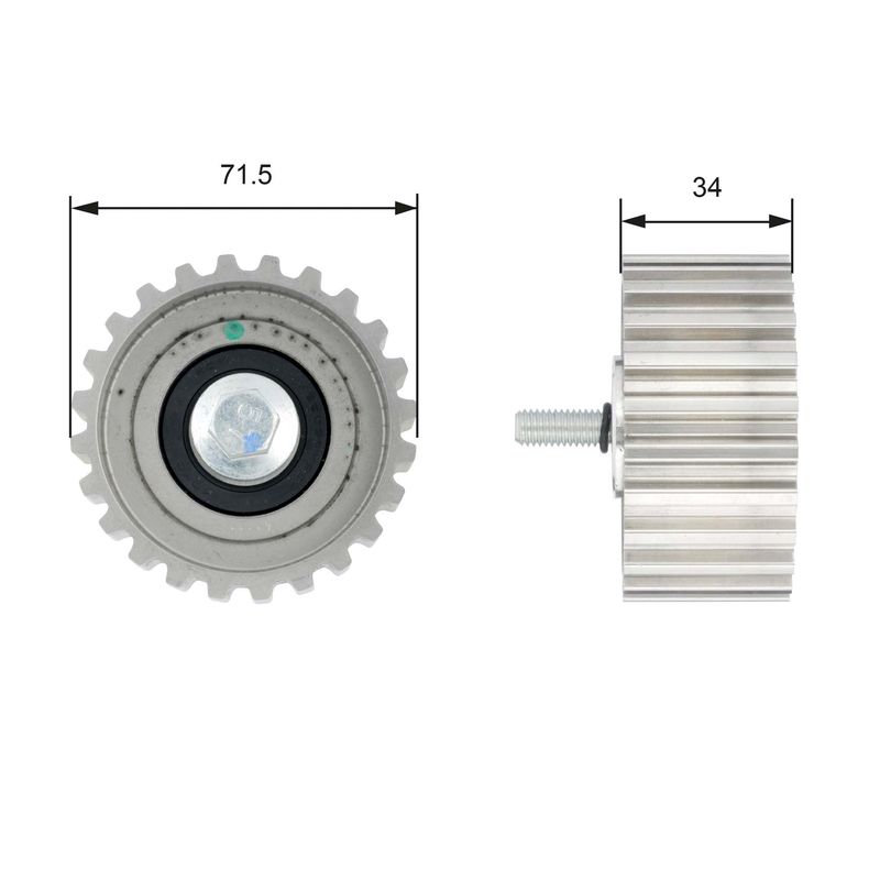 GATES T42183 Deflection/Guide Pulley, timing belt