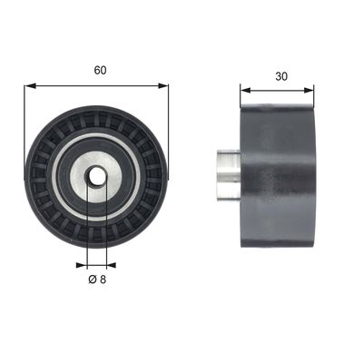 Deflection/Guide Pulley, timing belt GATES T42188