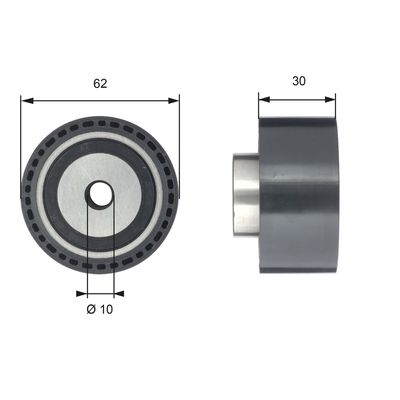 Deflection Pulley/Guide Pulley, timing belt GATES T42198