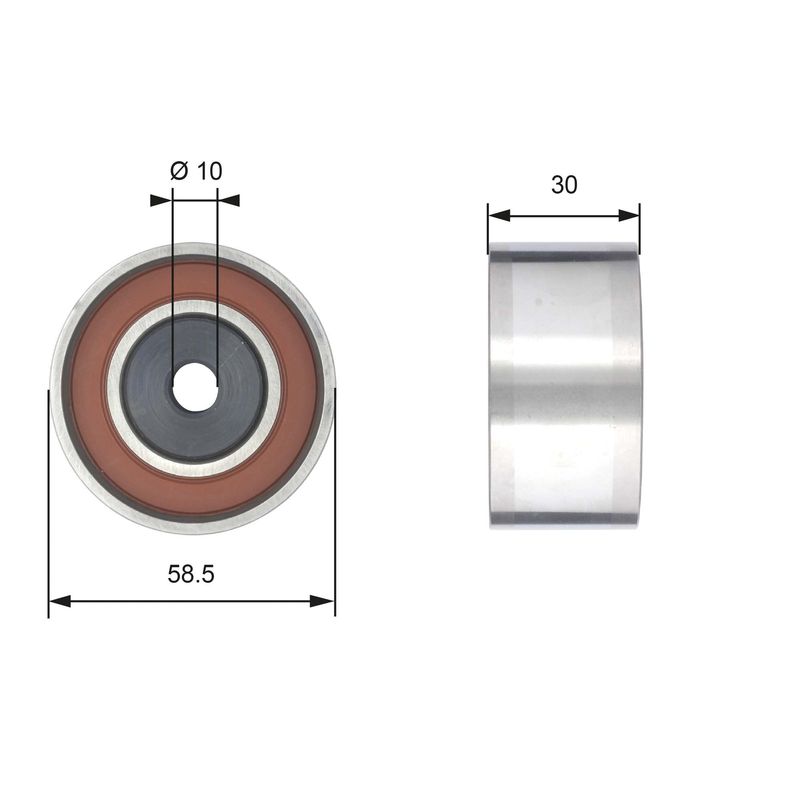 GATES T42202 Deflection Pulley/Guide Pulley, timing belt