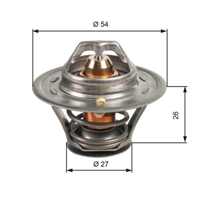 Thermostat, coolant GATES TH09474G1