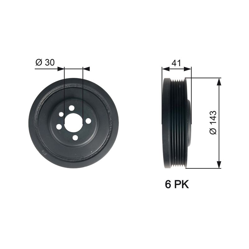 GATES TVD1001 Belt Pulley, crankshaft