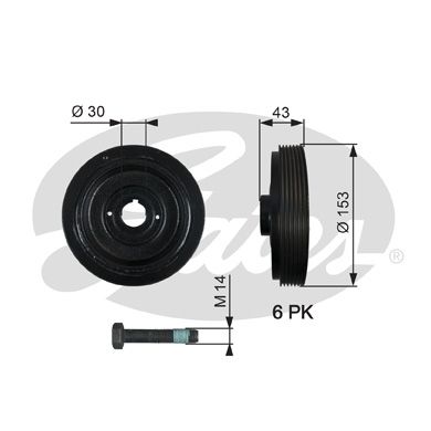 GATES TVD1005A Belt Pulley, crankshaft