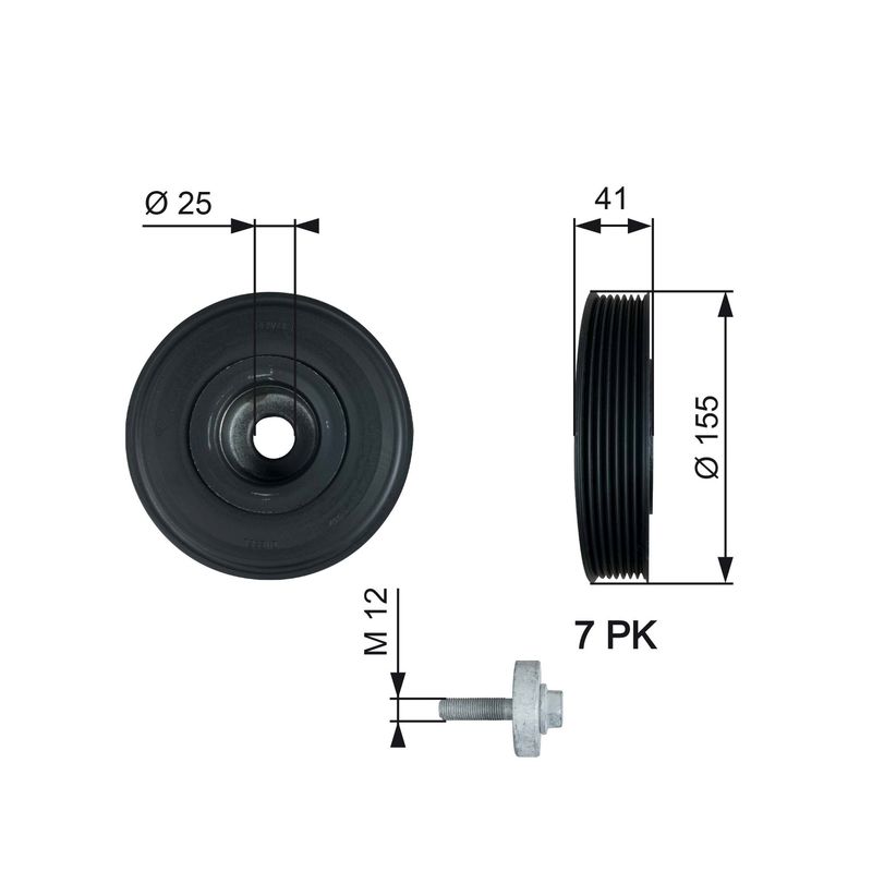 GATES TVD1017A Belt Pulley, crankshaft