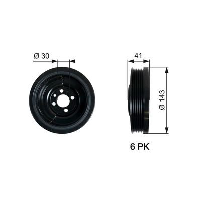 Belt Pulley, crankshaft GATES TVD1031