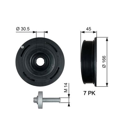 Belt Pulley, crankshaft GATES TVD1054A