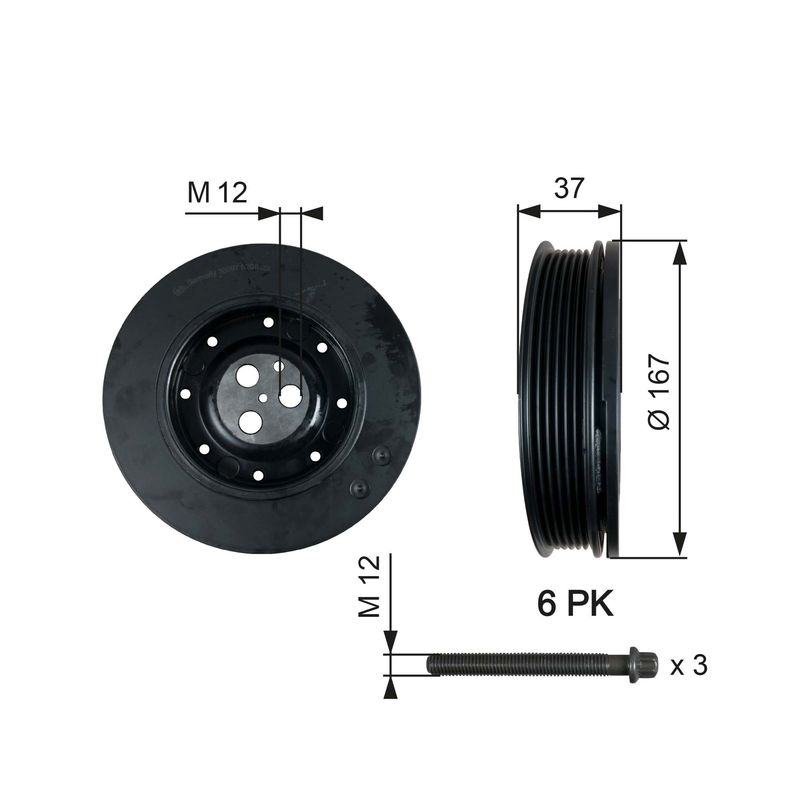 GATES TVD1060A Belt Pulley, crankshaft