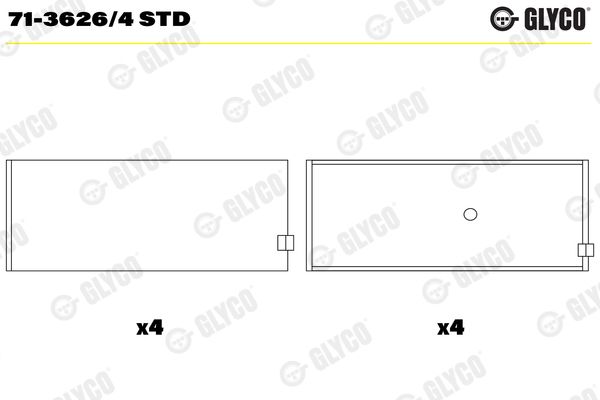 GLYCO 71-3626/4 STD Connecting Rod Bearing