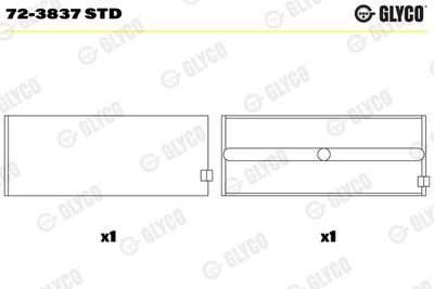 Crankshaft Bearing GLYCO 72-3837 STD