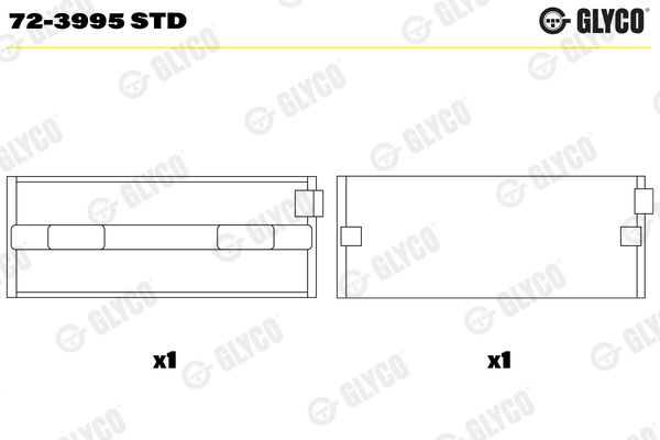 GLYCO 72-3995 STD Crankshaft Bearing