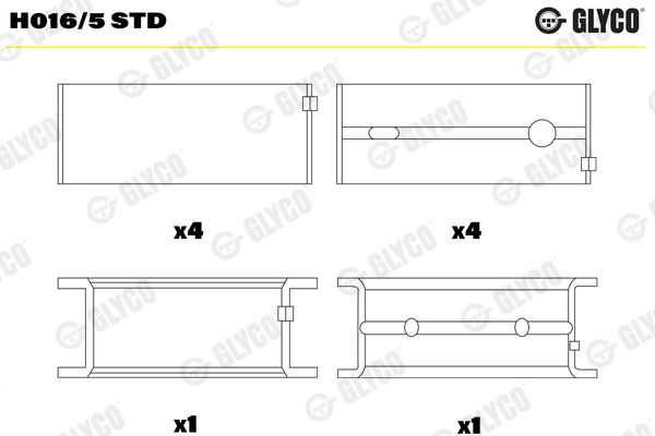 GLYCO H016/5 STD Crankshaft Bearing