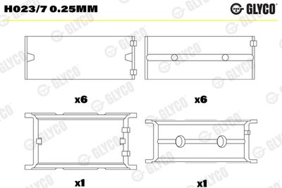 Crankshaft Bearing GLYCO H023/7 0.25mm