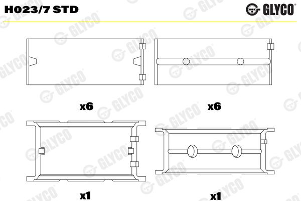 GLYCO H023/7 STD Crankshaft Bearing