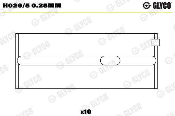 GLYCO H026/5 0.25mm Crankshaft Bearing