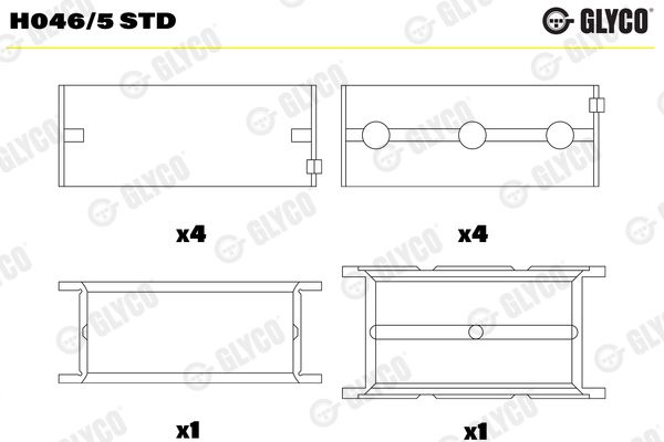 GLYCO H046/5 STD Crankshaft Bearing