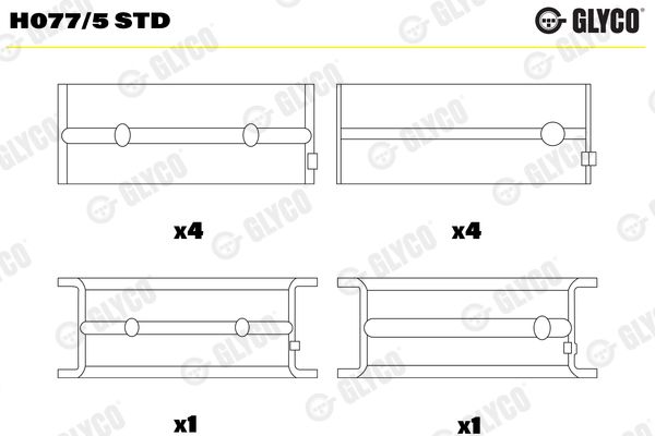 GLYCO H077/5 STD Crankshaft Bearing