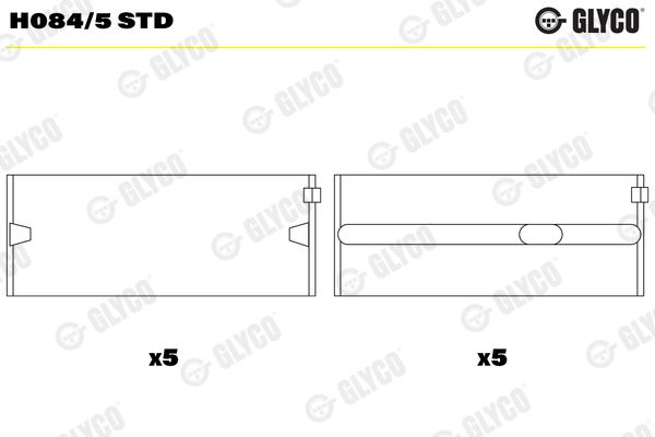 GLYCO H084/5 STD Crankshaft Bearing