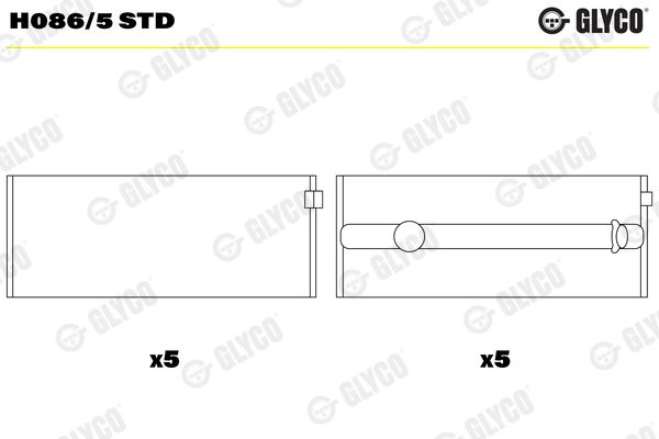 GLYCO H086/5 STD Crankshaft Bearing