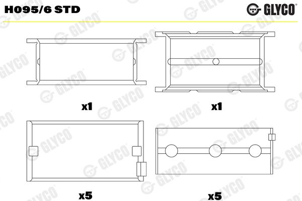 GLYCO H095/6 STD Crankshaft Bearing