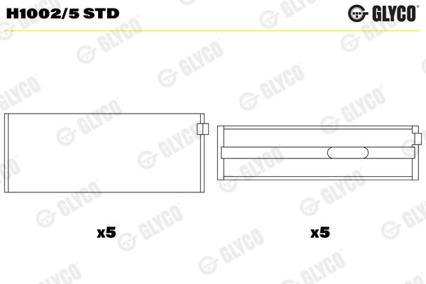 GLYCO H1002/5 STD Crankshaft Bearing