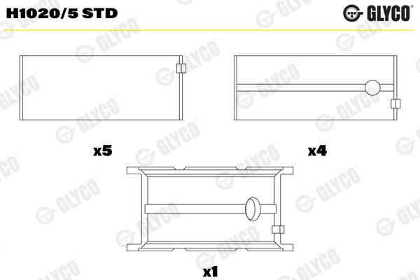 GLYCO H1020/5 STD Crankshaft Bearing