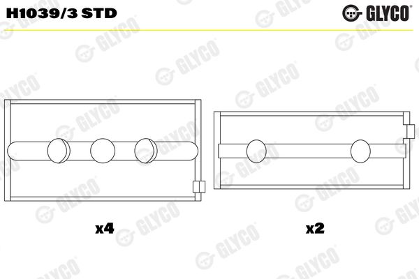 GLYCO H1039/3 STD Crankshaft Bearing