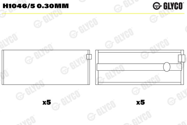 GLYCO H1046/5 0.30mm Crankshaft Bearing