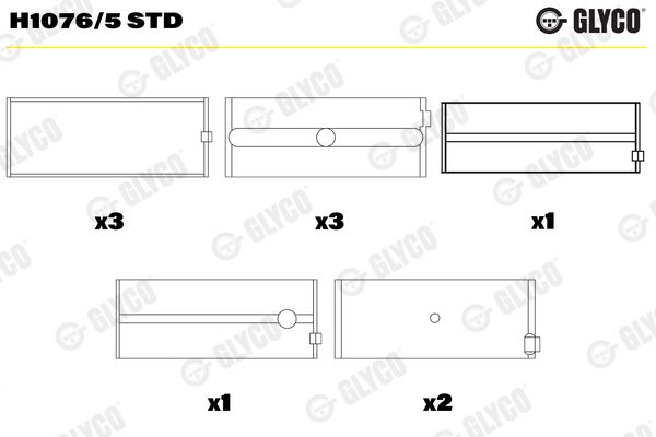 GLYCO H1076/5 STD Crankshaft Bearing