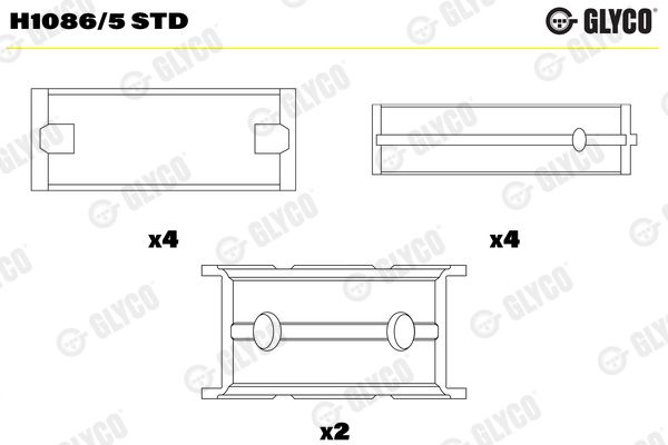 GLYCO H1086/5 STD Crankshaft Bearing