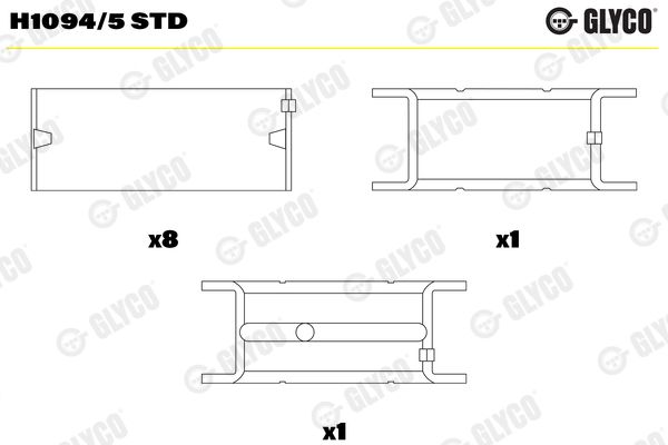 GLYCO H1094/5 STD Crankshaft Bearing