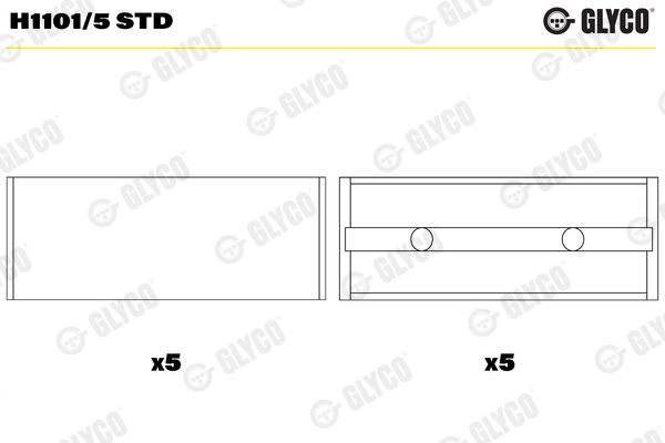 GLYCO H1101/5 STD Crankshaft Bearing