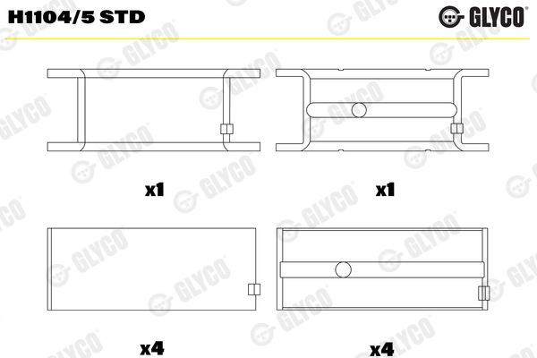 GLYCO H1104/5 STD Crankshaft Bearing