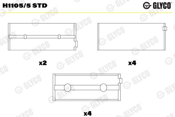 GLYCO H1105/5 STD Crankshaft Bearing