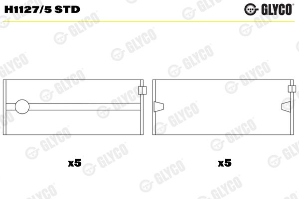 GLYCO H1127/5 STD Crankshaft Bearing