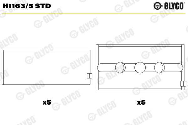 GLYCO H1163/5 STD Crankshaft Bearing