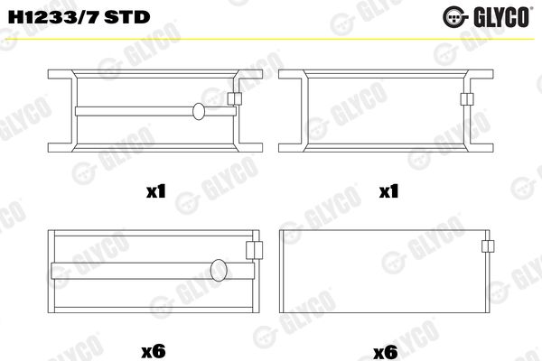 GLYCO H1233/7 STD Crankshaft Bearing