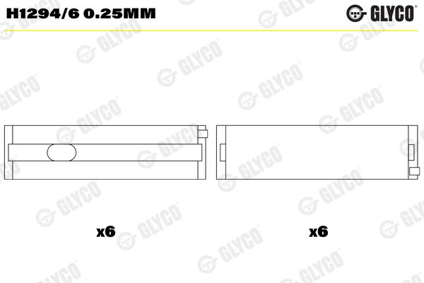 GLYCO H1294/6 0.25mm Crankshaft Bearing