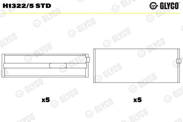 GLYCO H1322/5 STD Crankshaft Bearing