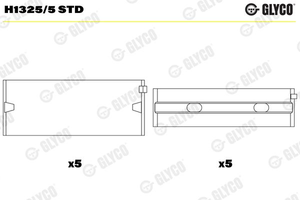 GLYCO H1325/5 STD Crankshaft Bearing