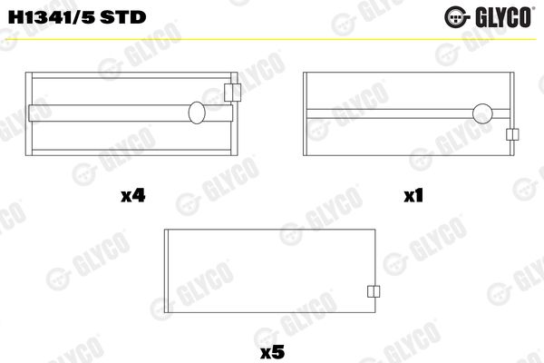 GLYCO H1341/5 STD Crankshaft Bearing