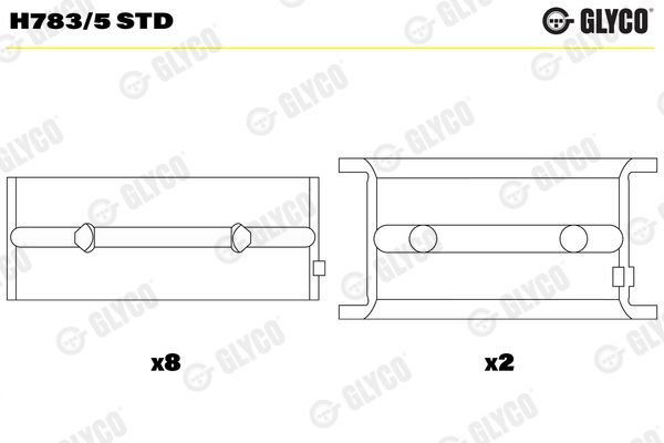 GLYCO H783/5 STD Crankshaft Bearing