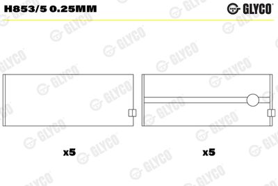 Crankshaft Bearing GLYCO H853/5 0.25mm