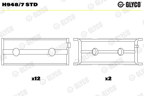 GLYCO H948/7 STD Crankshaft Bearing