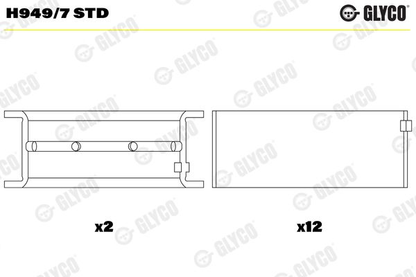 GLYCO H949/7 STD Crankshaft Bearing