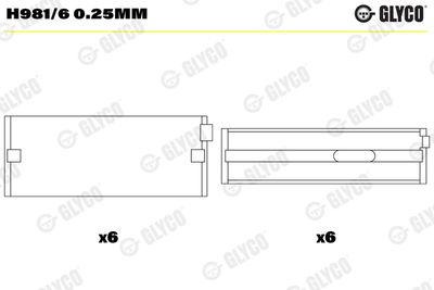 Crankshaft Bearing GLYCO H981/6 0.25mm