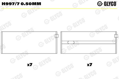 Crankshaft Bearing GLYCO H997/7 0.50mm