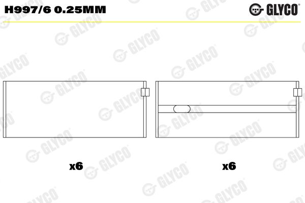 GLYCO H997/6 0.25mm Crankshaft Bearing