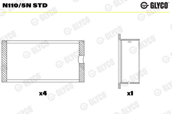 GLYCO N110/5N STD Camshaft Bearing